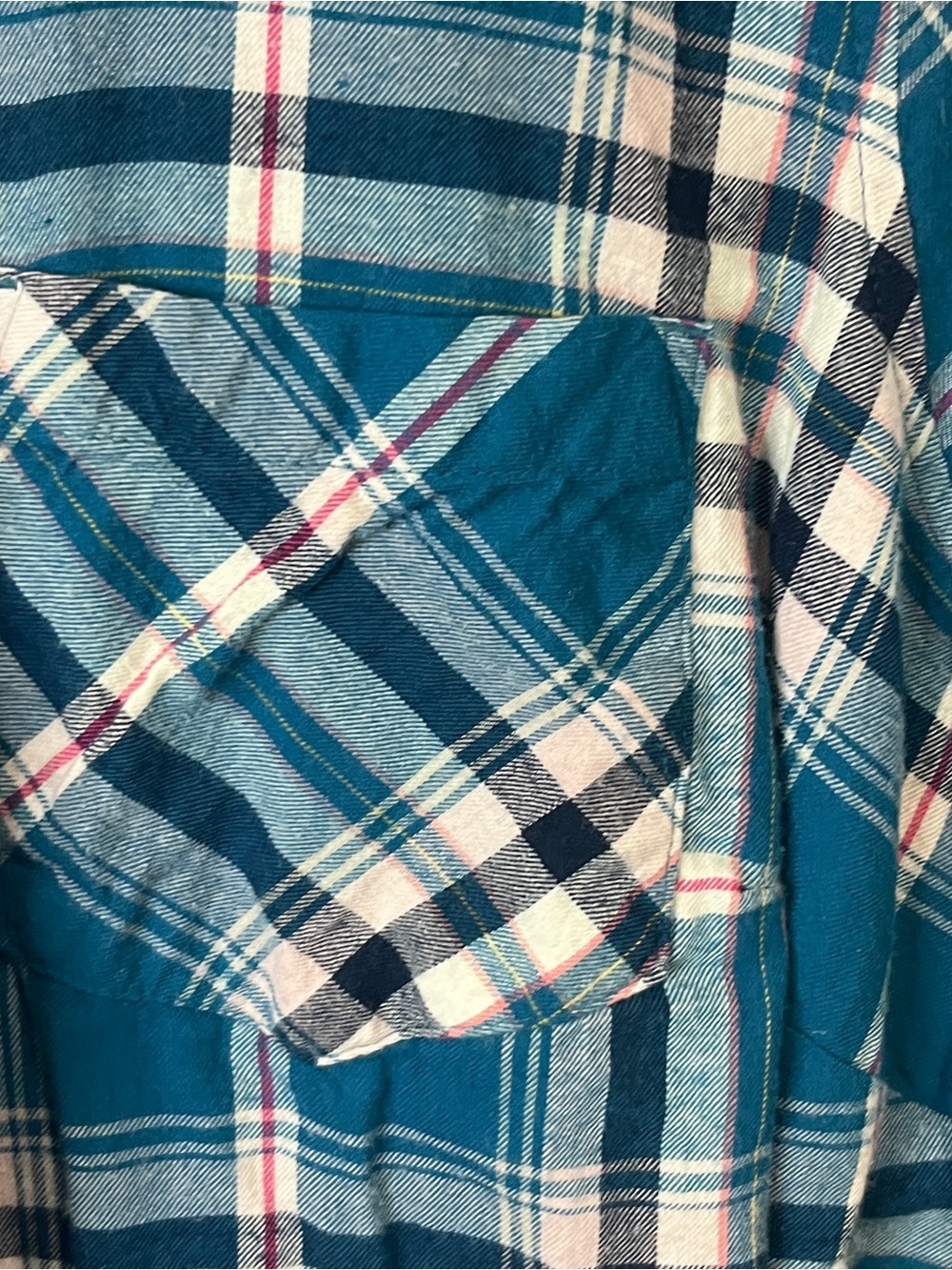 Sonoma Blue and White Plaid Button-Down Shirt - Picture 5 of 10